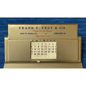 Vtg Advertising Chicago Illinois Roofing Tools Metal 1948-52 Calendar Clipboard